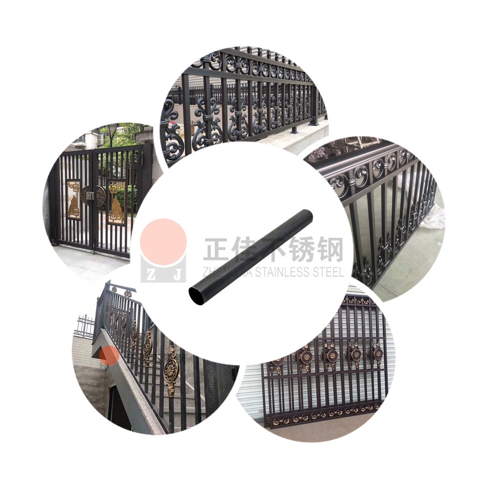 304不锈钢圆管镀黑钛装饰效果